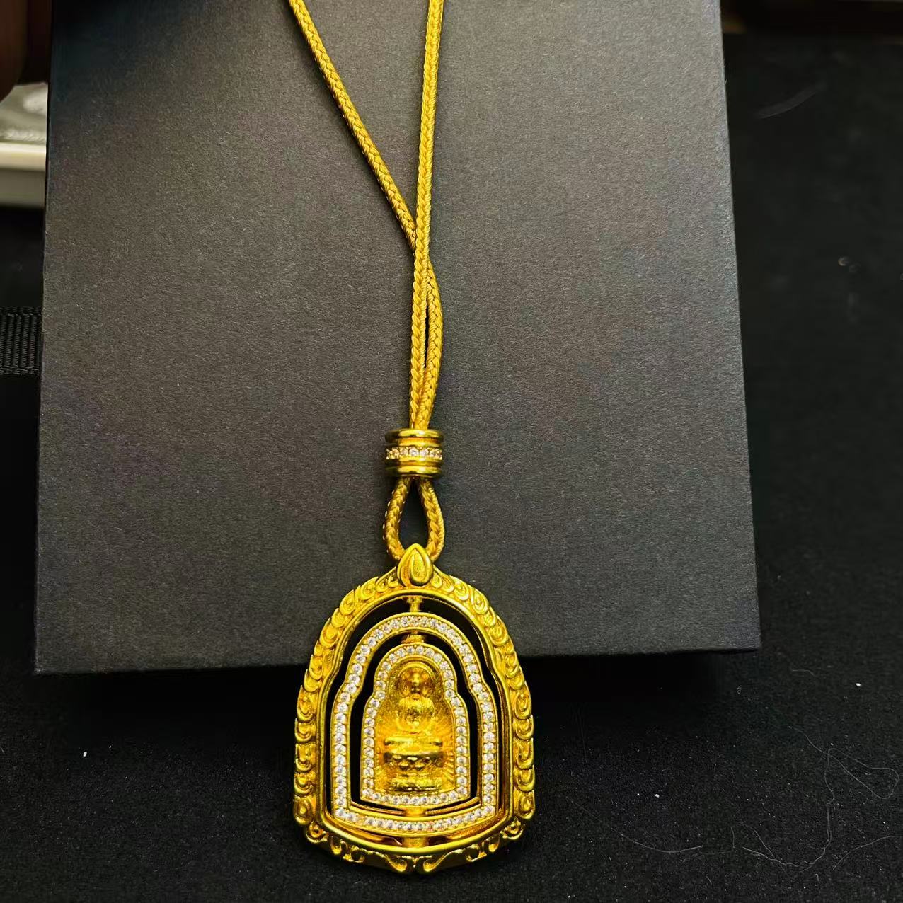 合金吊坠 经典大日如来转运佛可旋转双面佛吊坠女新中式时尚精美