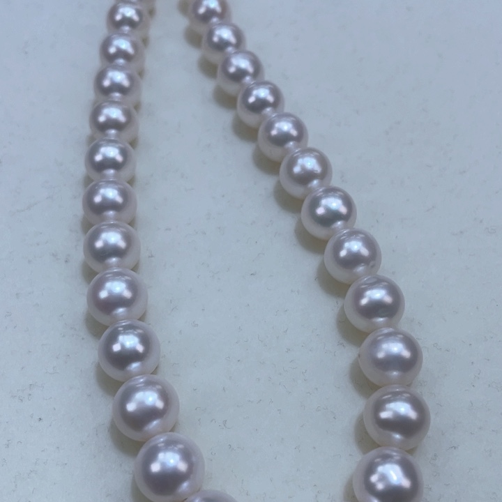 淡水珍珠颈饰银S925镶嵌8.5-9.5m澳白光又圆又亮！