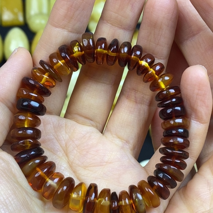 蜜蜡手链未镶嵌天然原矿假一赔十