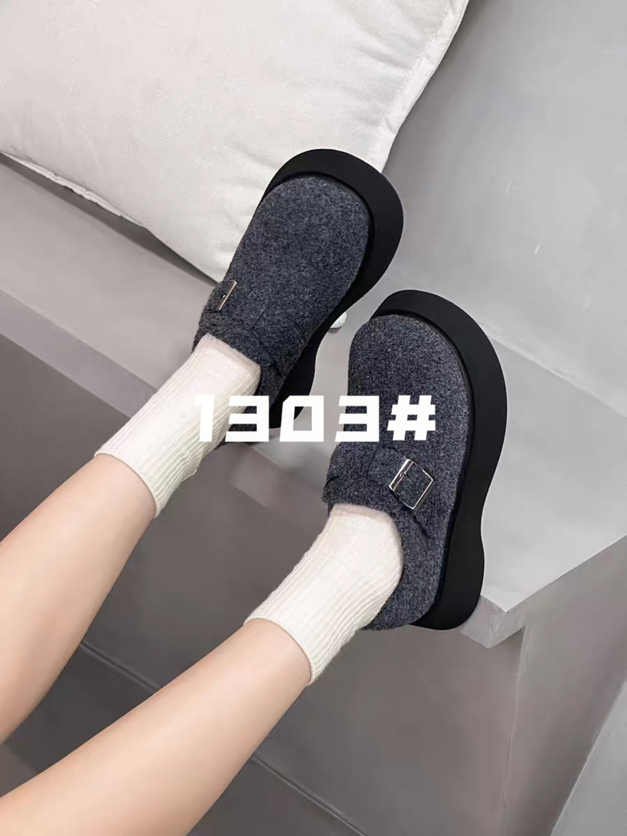 冬季新品保暖加绒豆豆鞋毛毛鞋冬季厚底