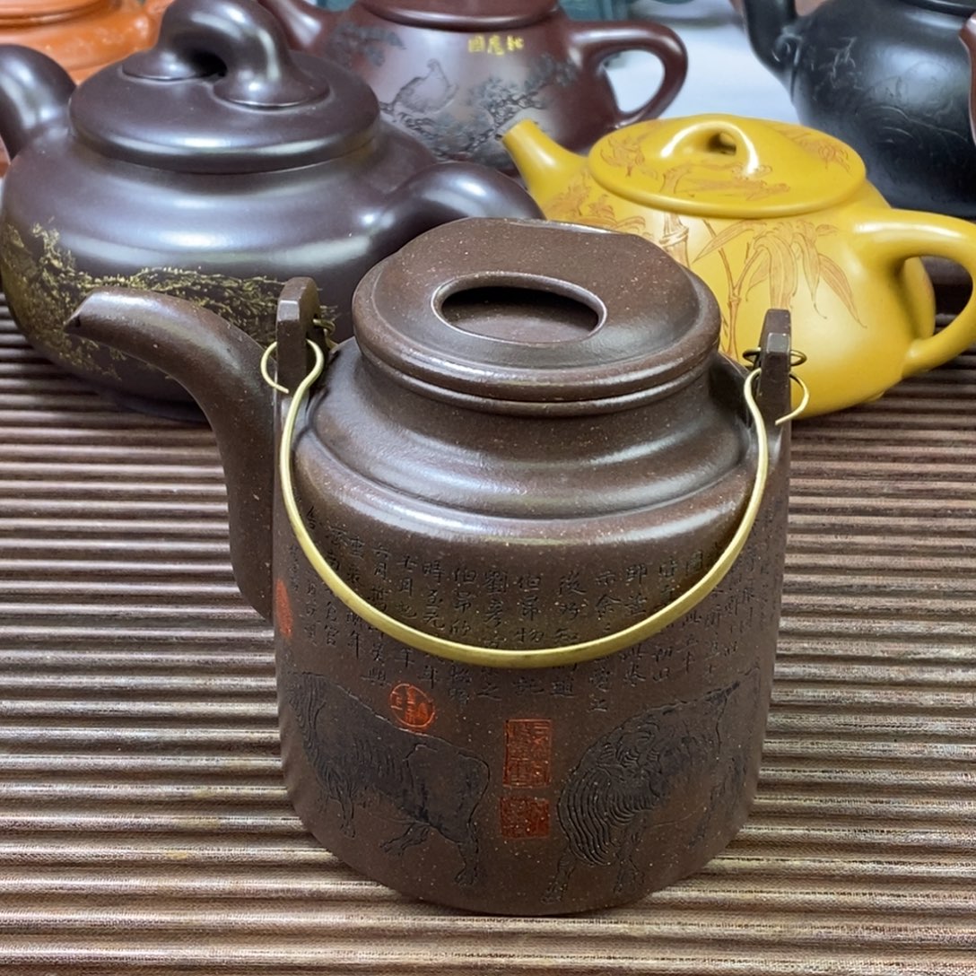 茶壶紫砂白5 牛盖洋桶