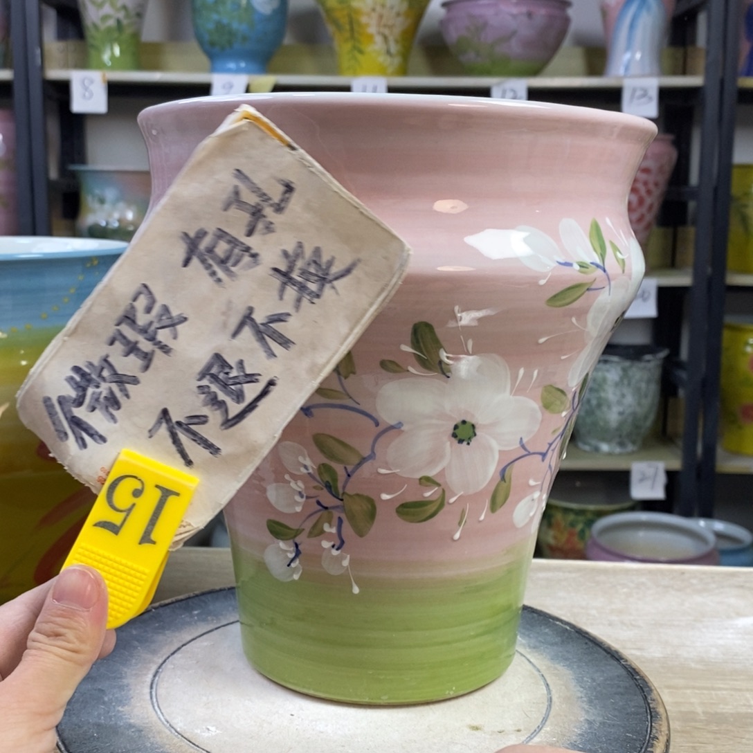 景德镇手工手绘陶瓷花盆