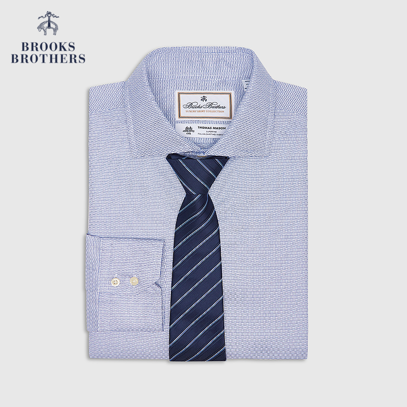 Brooks Brothers/布克兄弟男士秋季款奢华面料纹理感正装衬衫