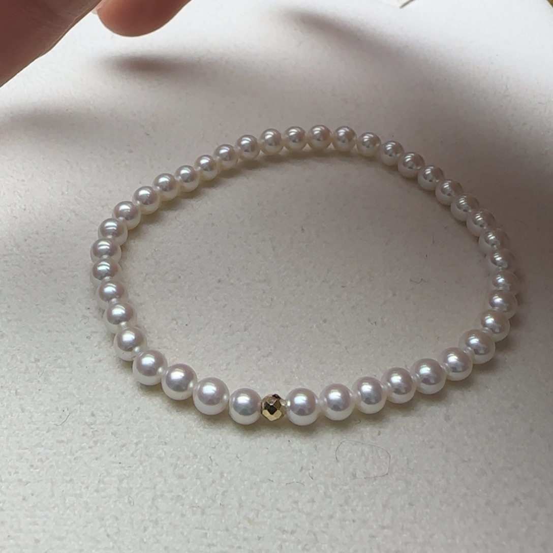 淡水珍珠手绳18K金镶嵌