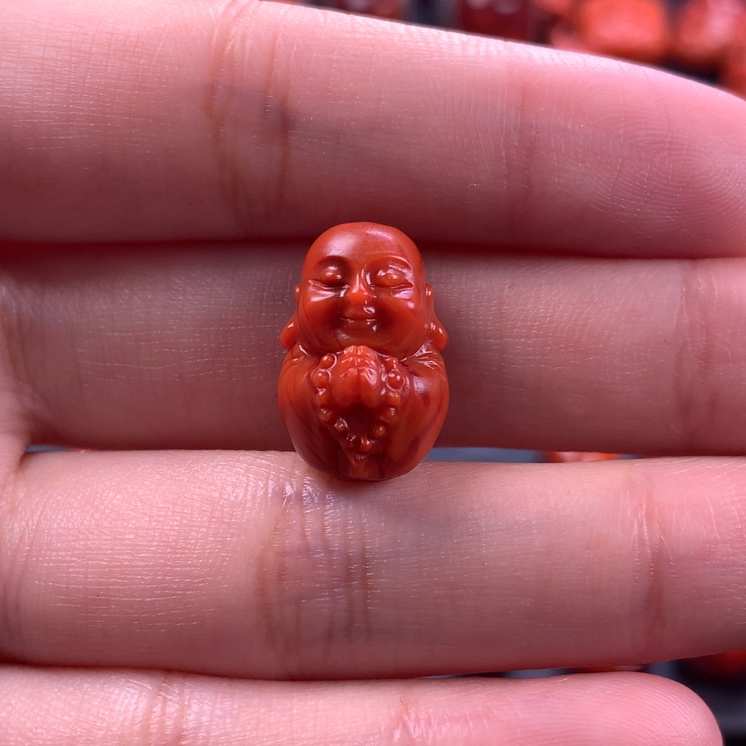 未镶嵌许愿佛11mm+南红玛瑙看****书