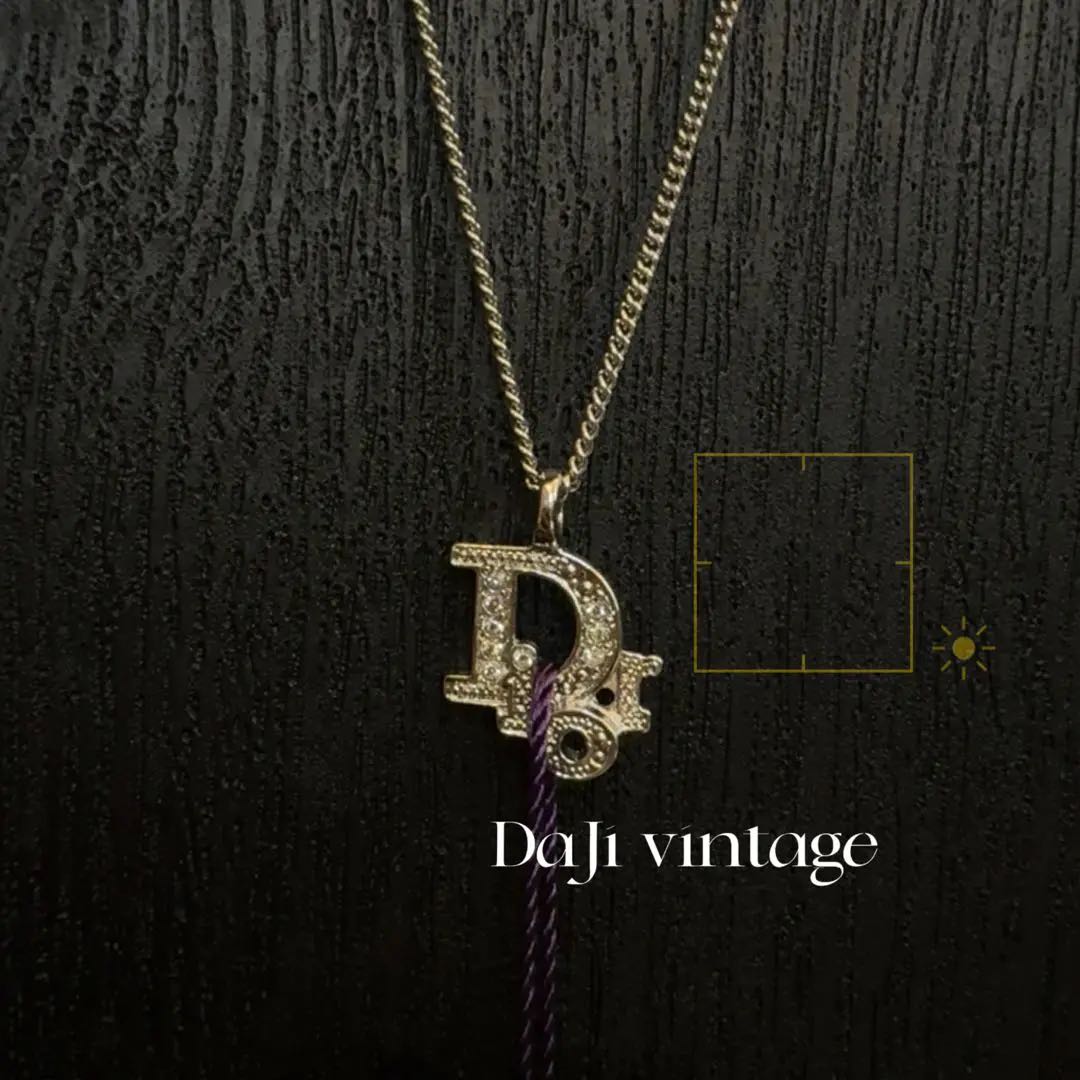 95新 DIOR/迪奥 大吉中古sz/Dior迪奥银色字母满钻项链