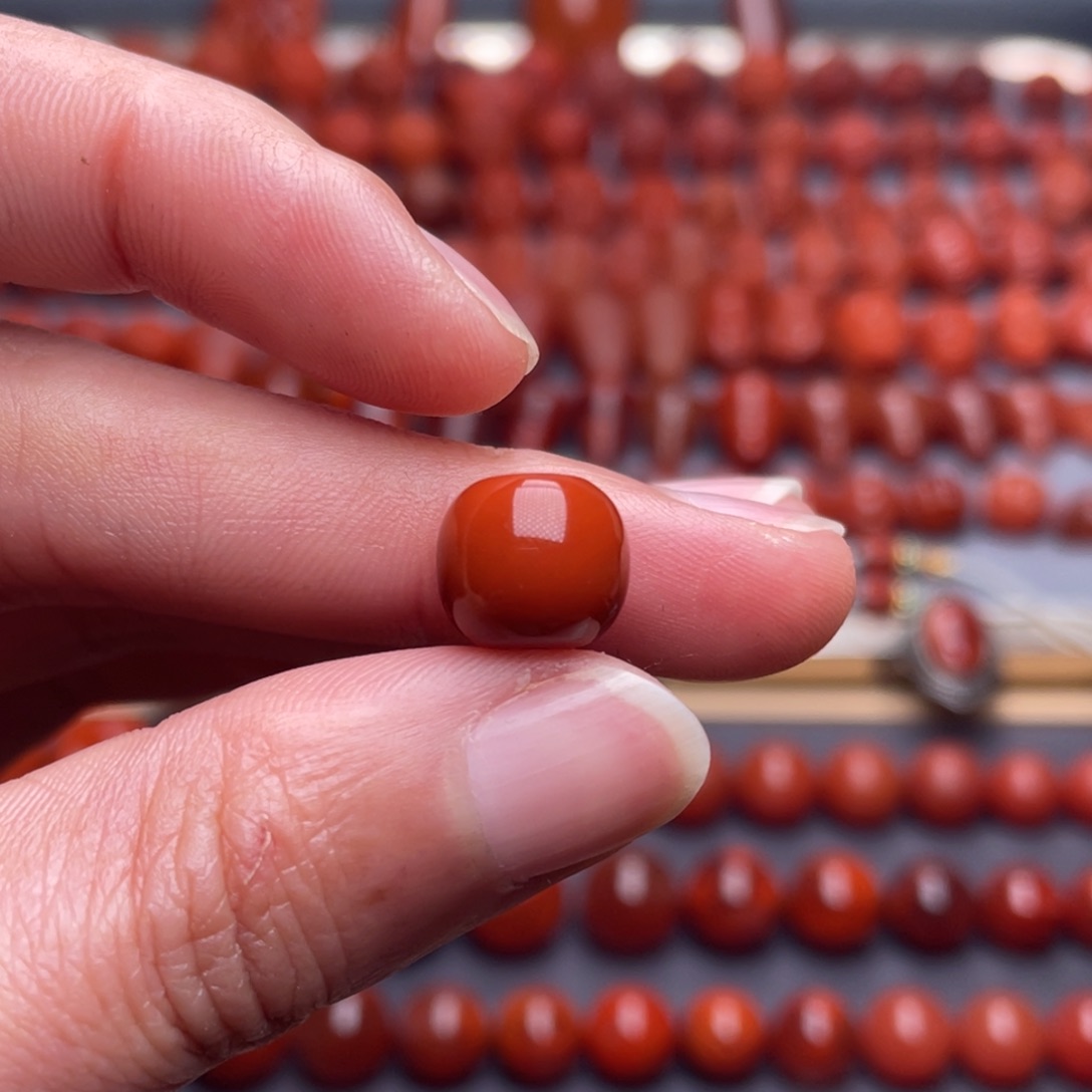 大***鱼南红玛瑙未镶嵌其他W10➕瓦西偏锦红老型珠
