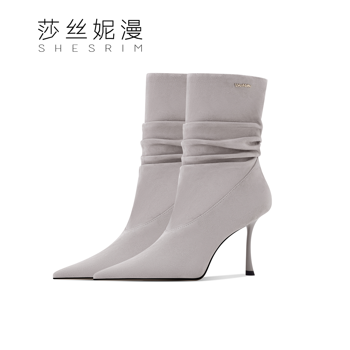 179-2025秋冬新款细跟极简风套筒短靴不累脚高跟靴冬季黑色时装靴