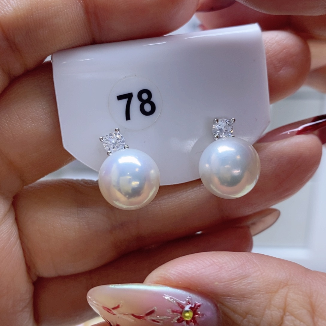 淡水珍珠耳饰银S925镶嵌