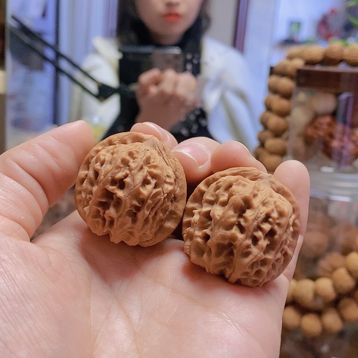 【闪购商品】文玩核桃把件g***⭐34大石窝蜡皮