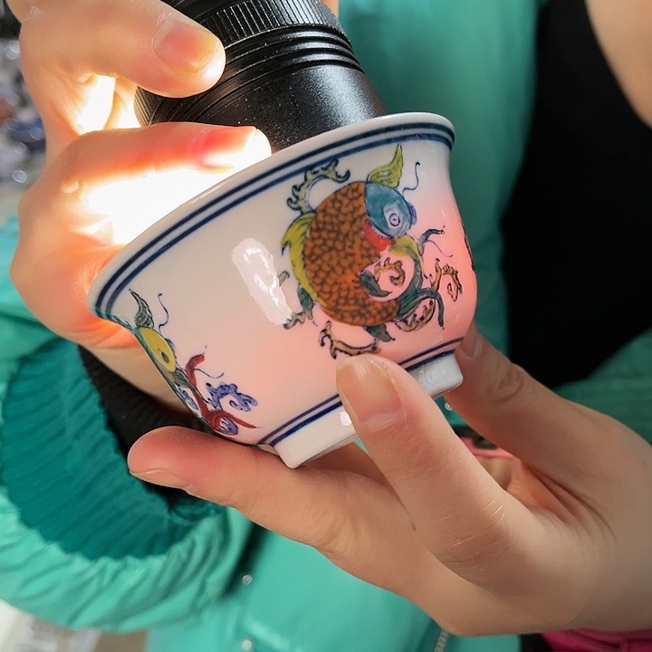 瓷片/////景德镇陶瓷杯子。红。