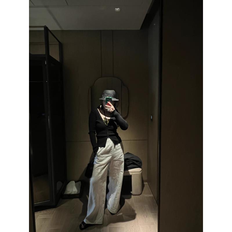 RIRV「Black系列」"有阳光的时候 " 麻布阔腿裤