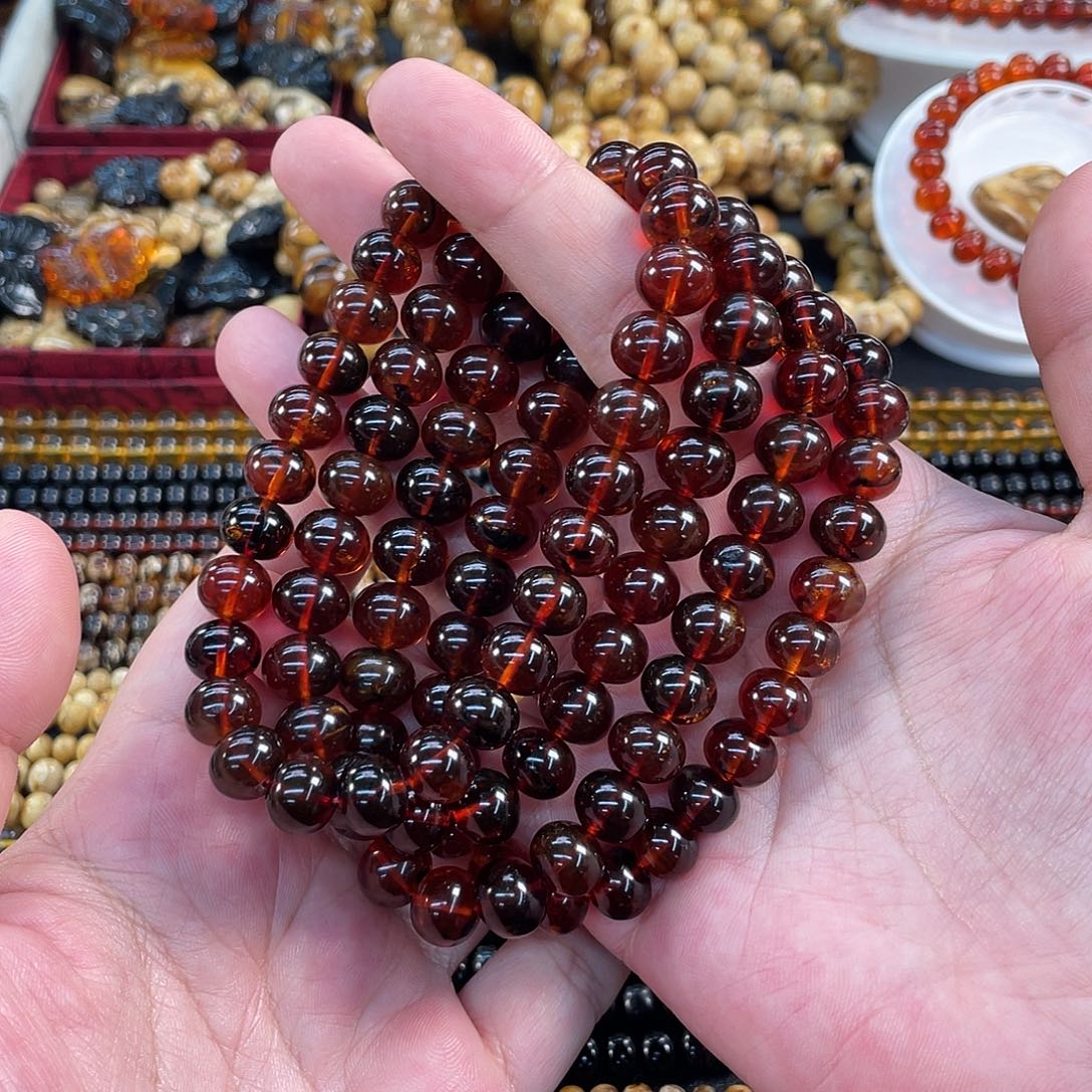 琥珀未镶嵌裸石10mm血珀