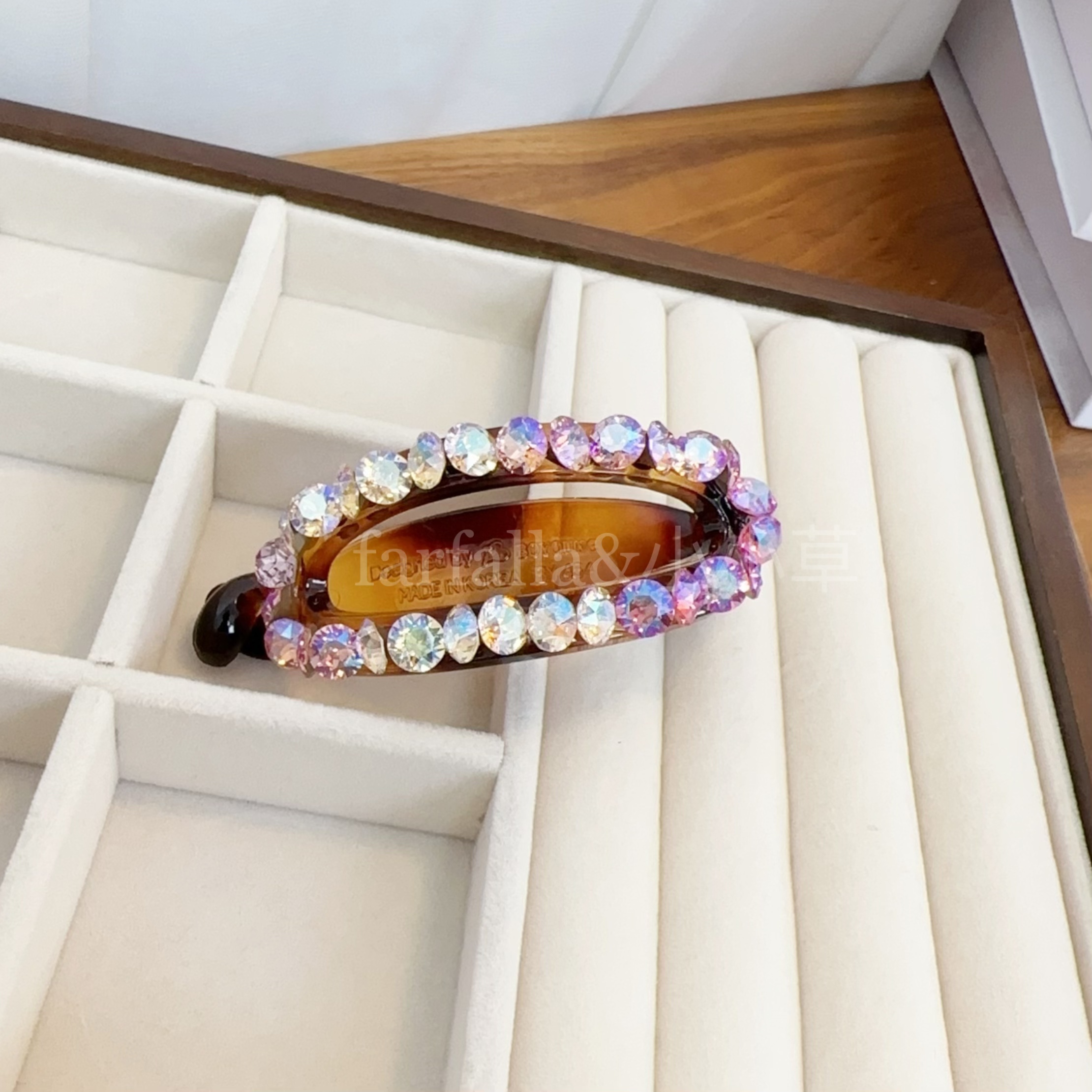 韩国Farfalla水晶横版高马尾香蕉夹高马尾夹