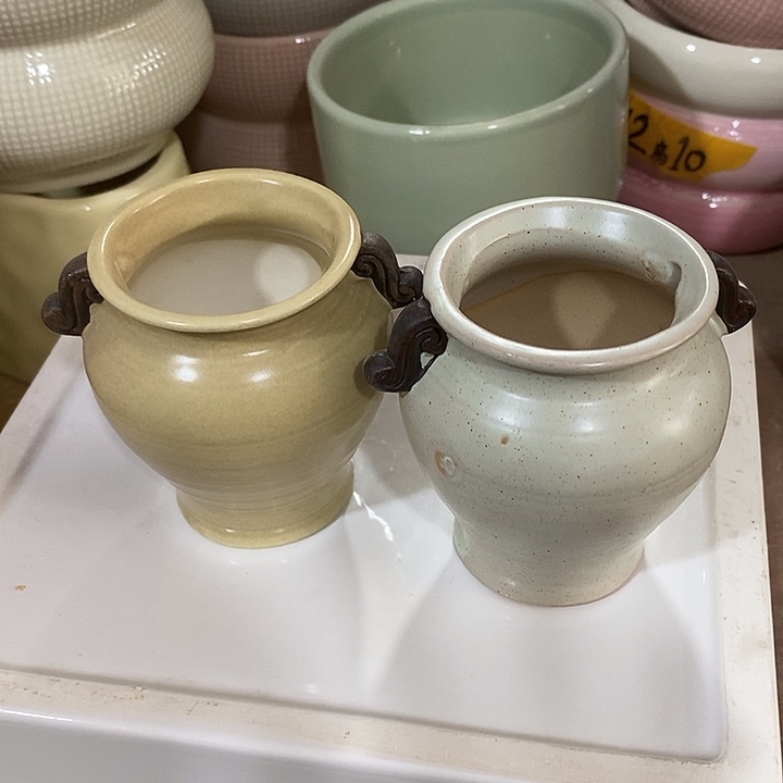 陶盆有孔 瑕疵针孔漏釉介意勿拍外口 5外高7