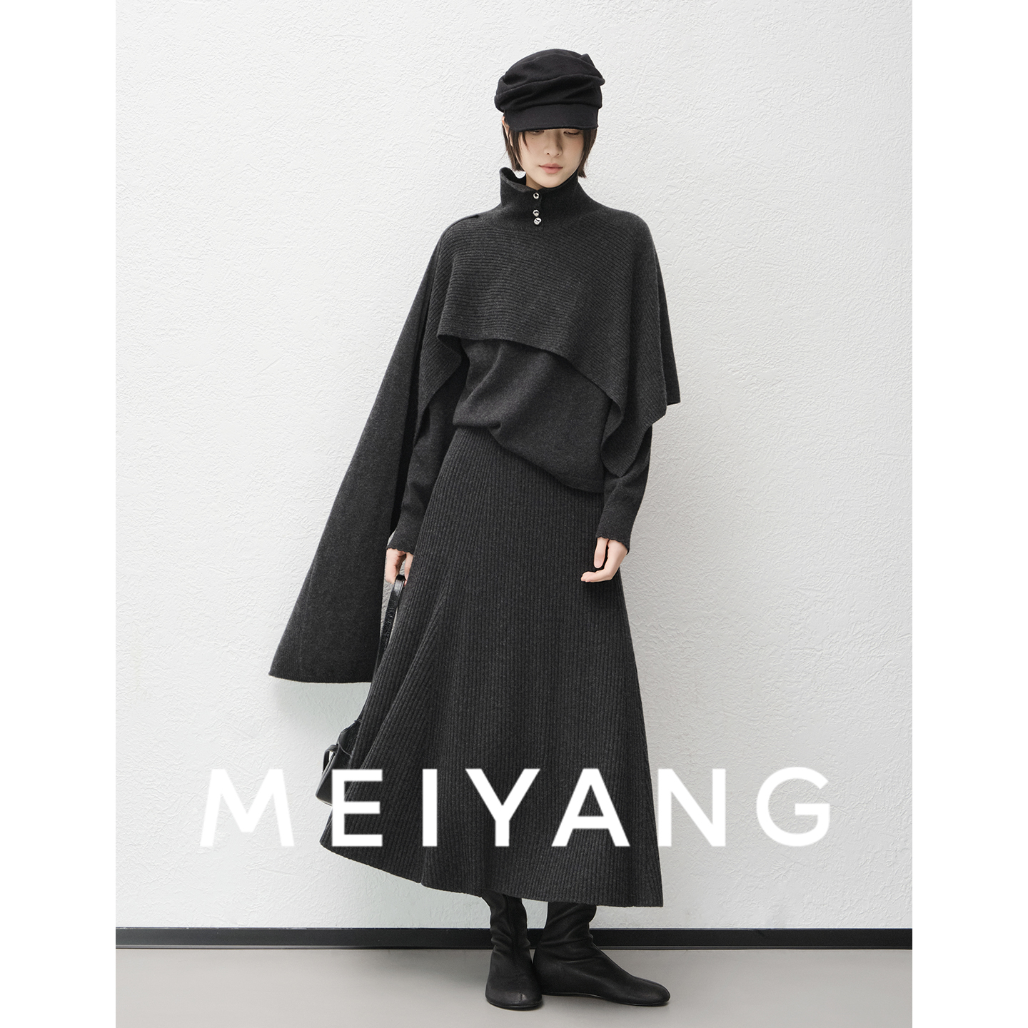 A美洋MEIYANG 司藤套装【商场同款】 中古艺术家围脖上衣半裙-周五