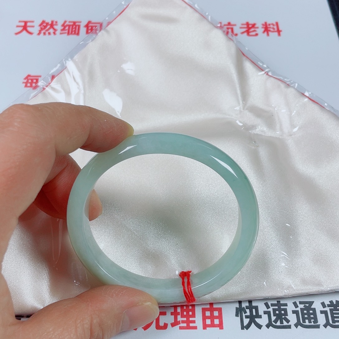 青***@翡翠未镶嵌手镯天然翡翠手镯54.7