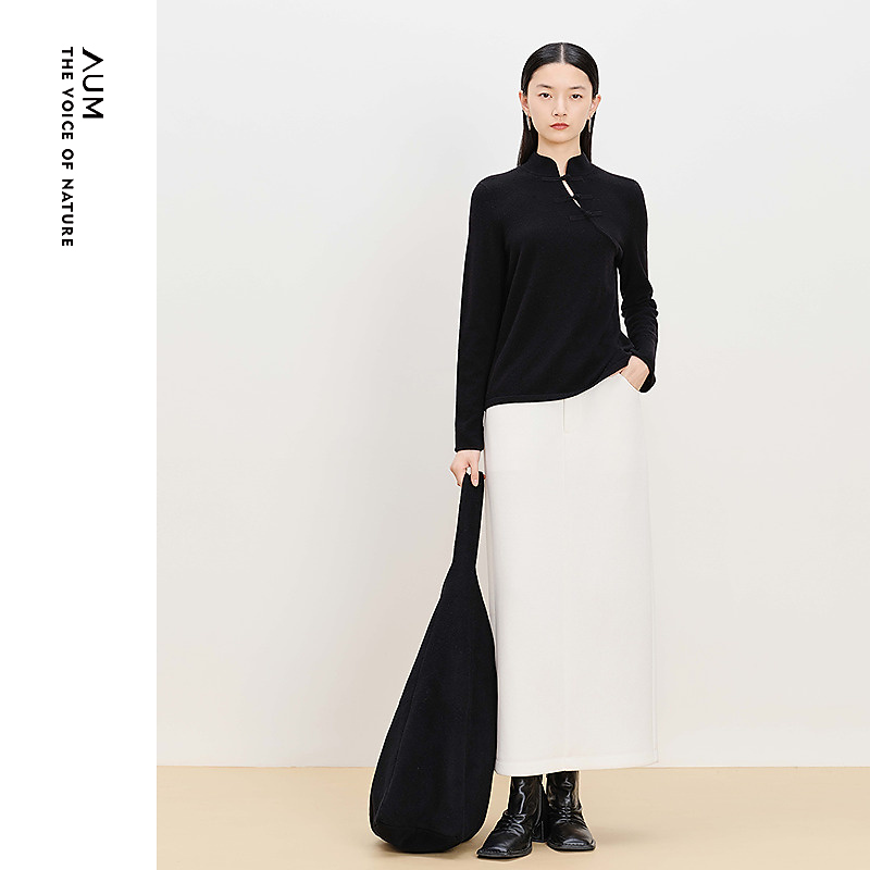 AUM噢姆冬季新中式气质百搭针织衫优雅时尚上衣新M1EG4SB2M