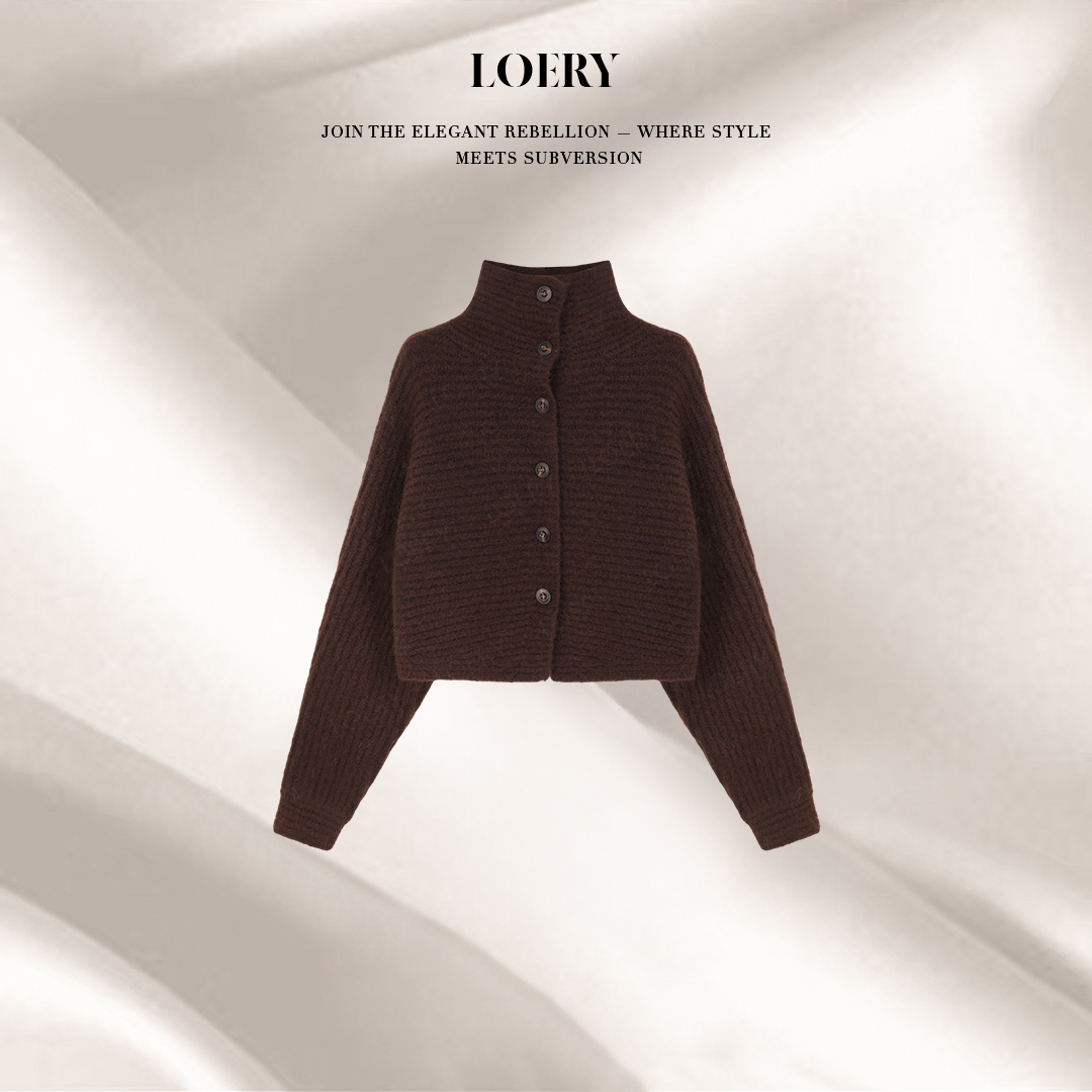 LOERY【艾菲尔编号186】老钱蝙蝠袖设计肌理感羊毛针织衫-113596