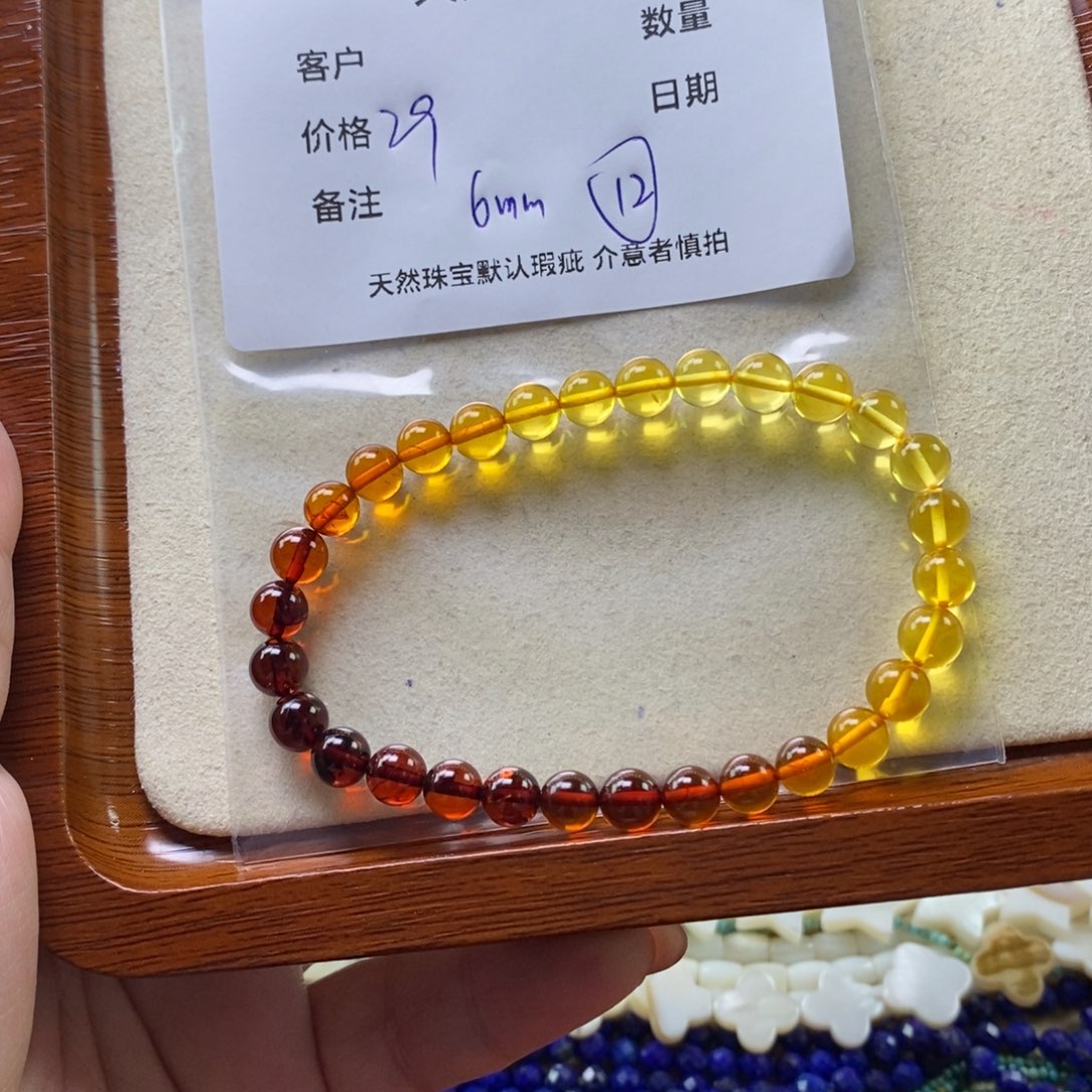 琥珀未镶嵌手链珠子