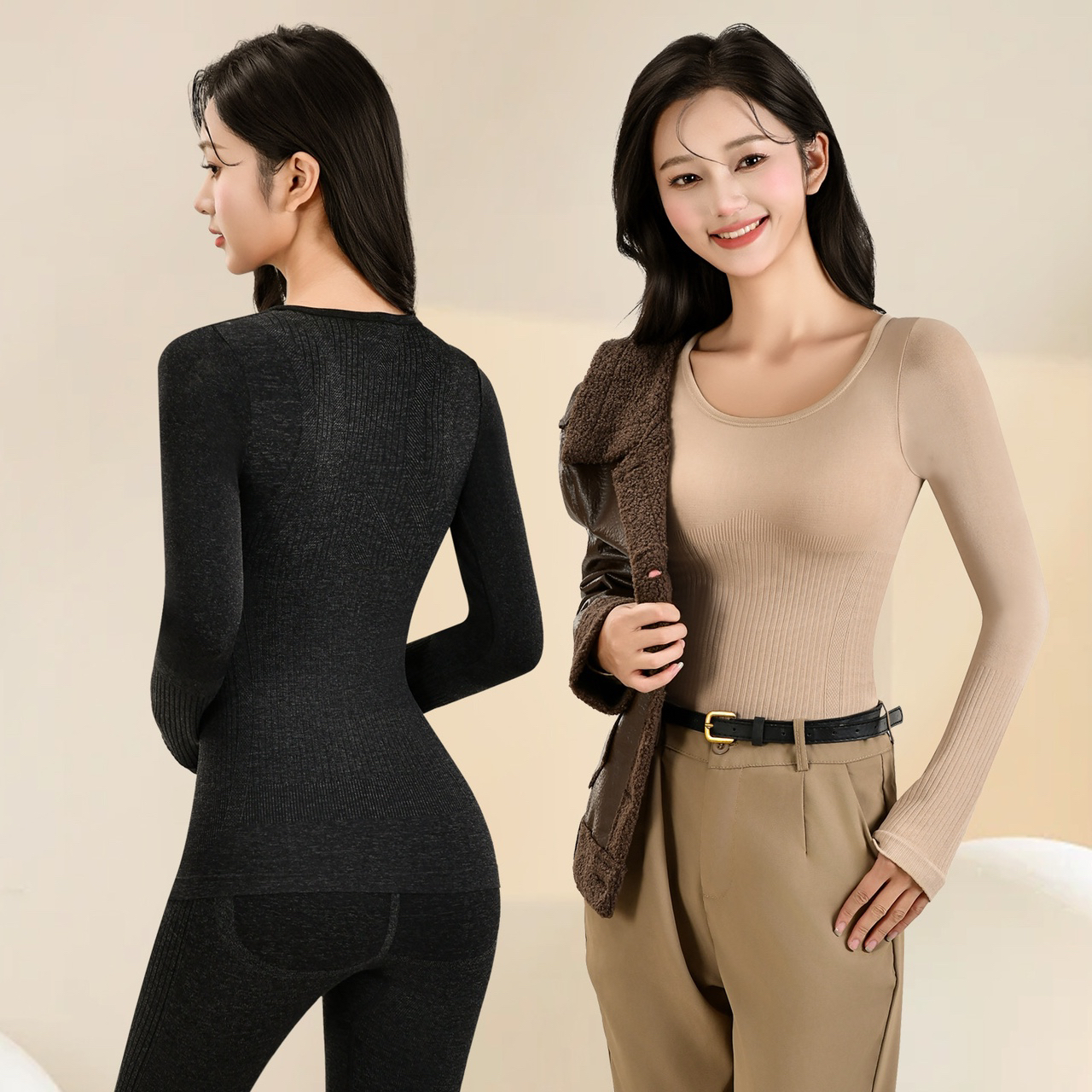 “显瘦发热”冬日保暖塑性套装