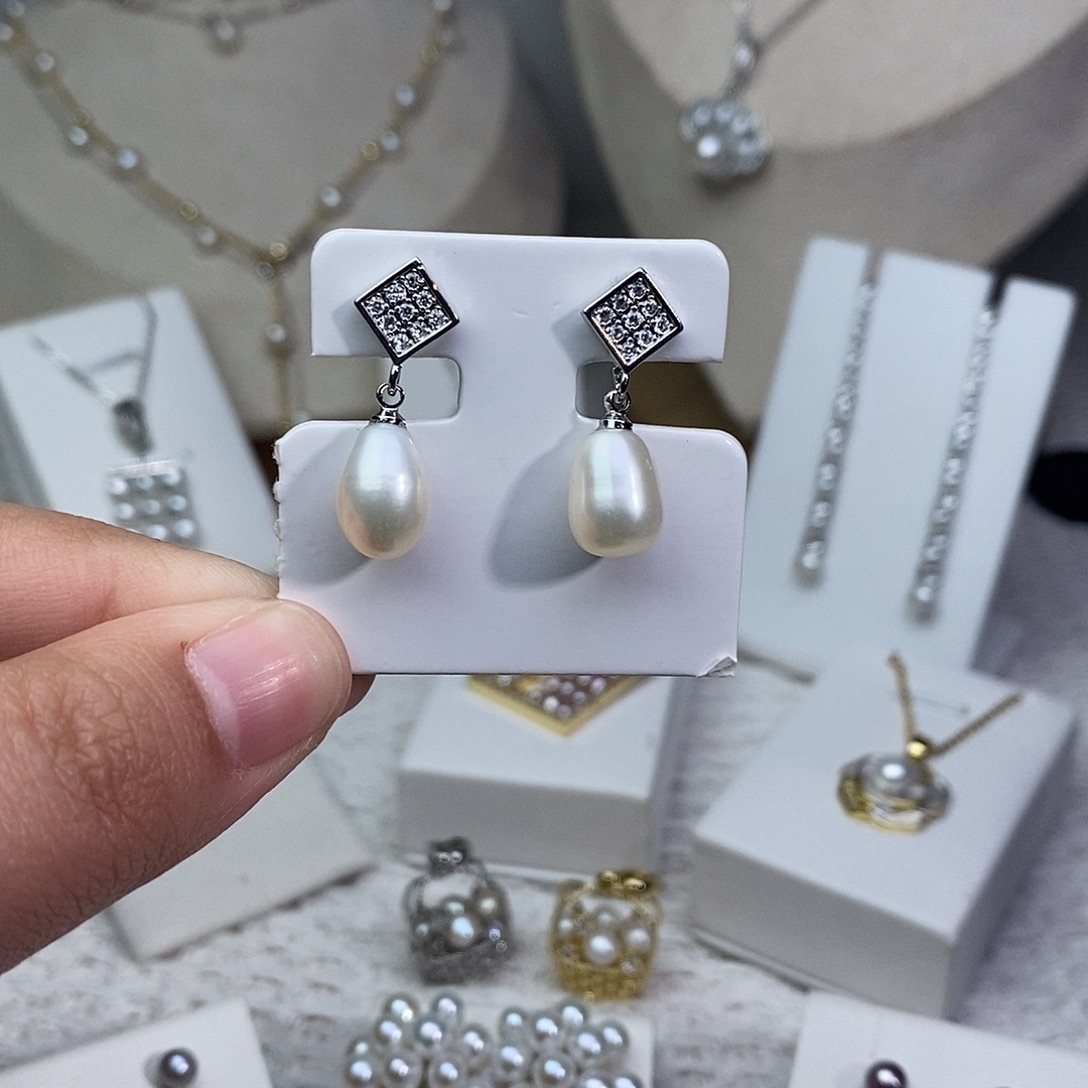 耳饰淡水珍珠银S925镶嵌