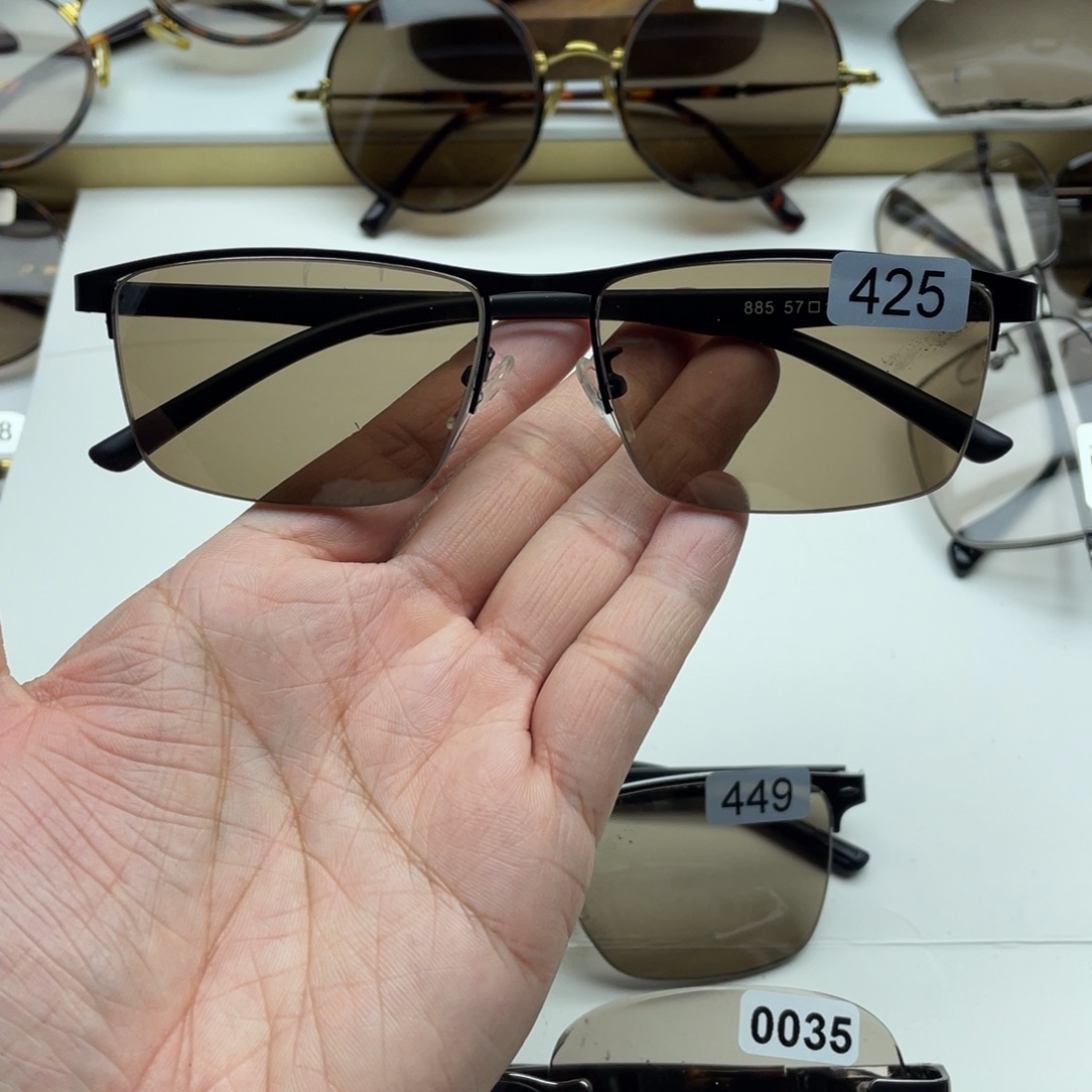 茶水晶半框眼镜 425