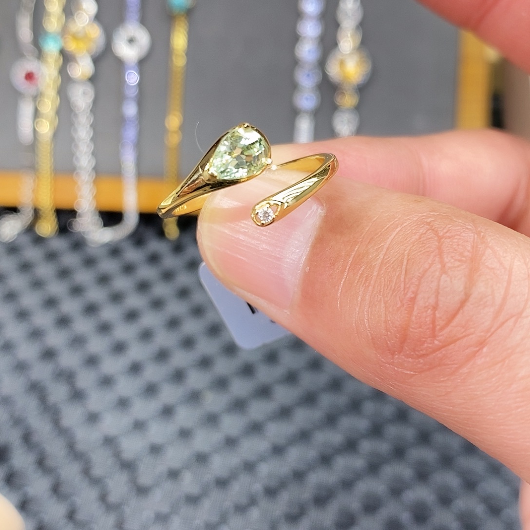 银S925镶嵌碧玺戒指