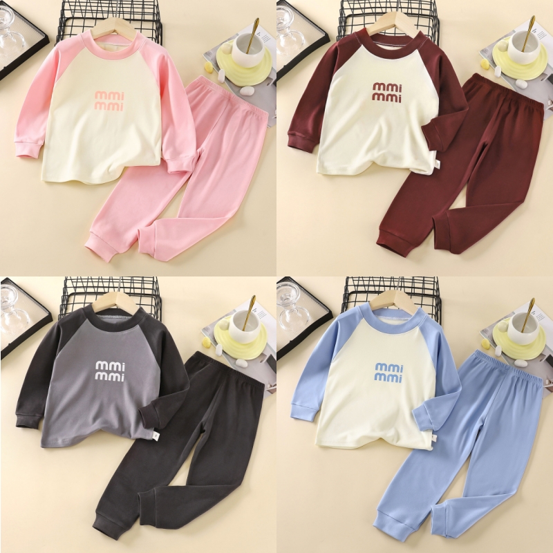 新款秋冬保暖内衣套装秋衣秋裤儿童睡衣中大童德绒家居服套装