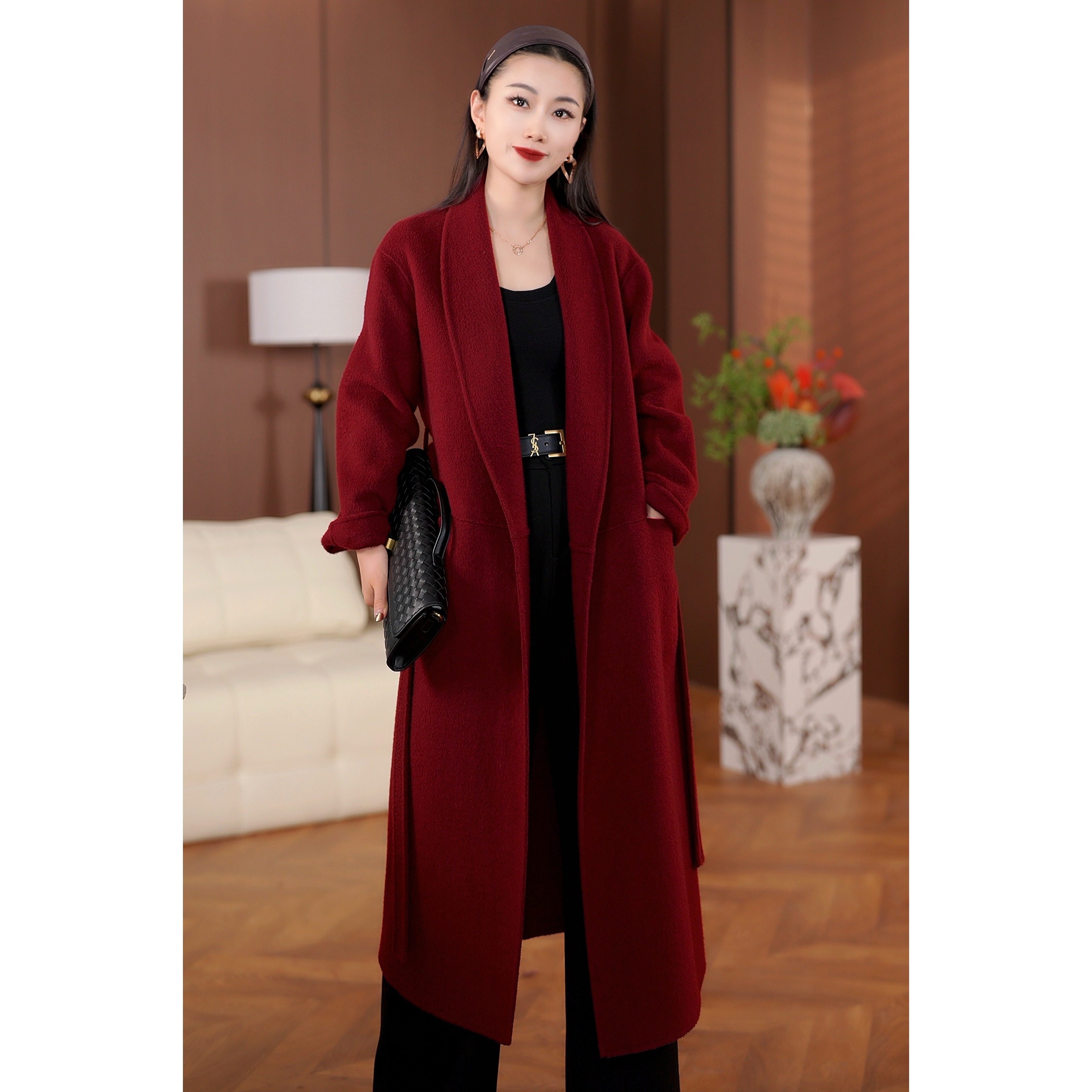 【赫拉天后】羊绒新款大衣冬季初剪绵羊毛大衣2025双面羊毛大衣外套