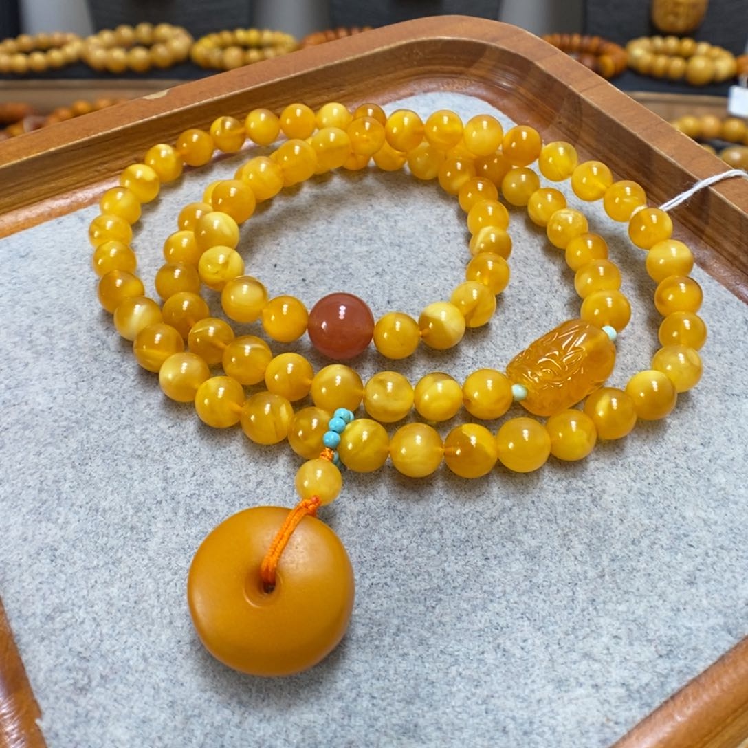 未镶嵌蜜蜡手串蜜蜡