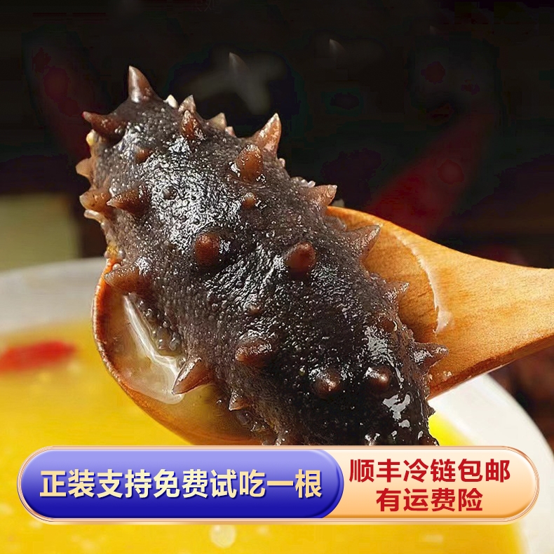 【拍2斤送1斤】支持试吃一根到手3斤装大连辽刺参6-8头开袋即食海参