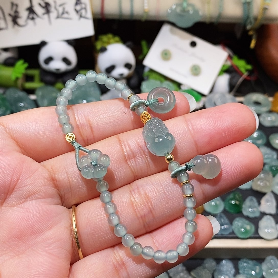 翡翠未镶嵌颈饰貔貅平安扣手链16