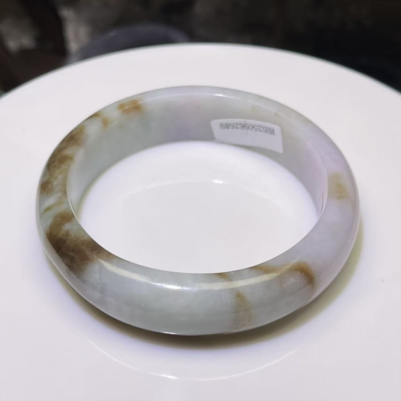 a货飘花特色翡翠手镯2689带证书