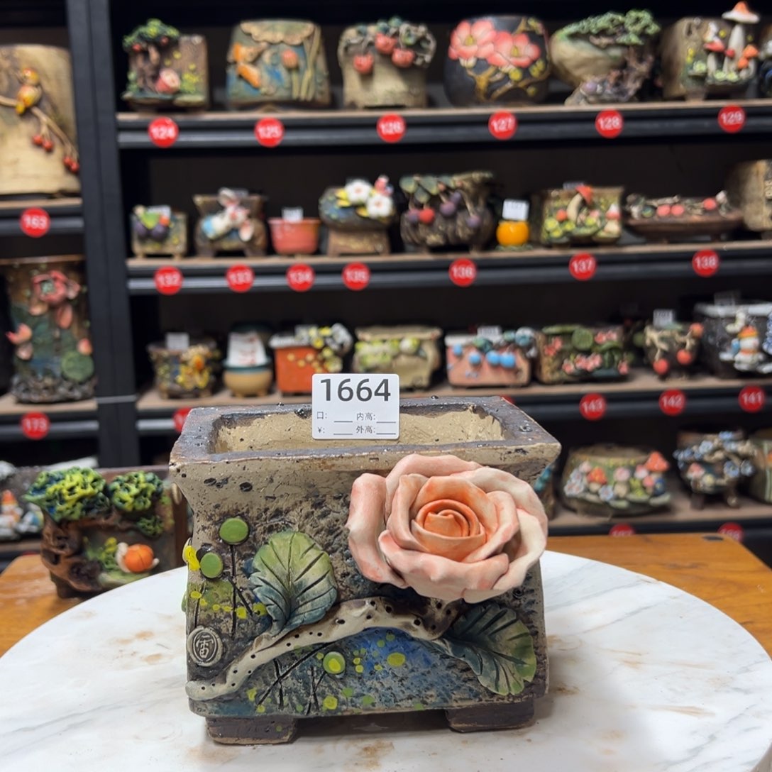 红陶1664 微瑕，口12×10高12