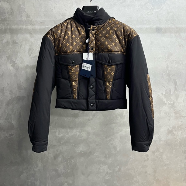 未使用 LouisVuitton/路易威登 黑色印花连帽单排短款夹克外套/34