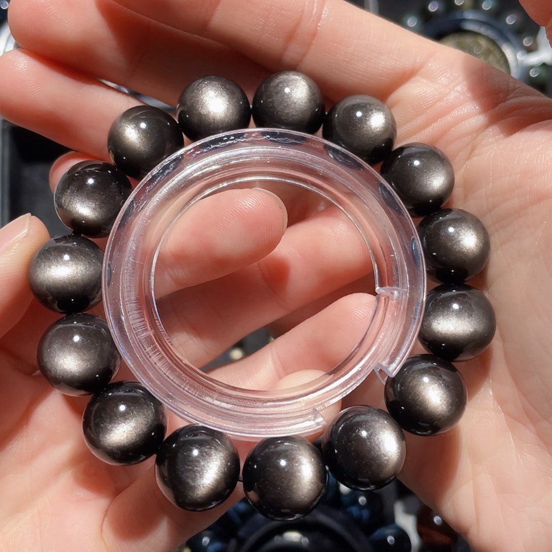 黑曜岩手链未镶嵌汤***?