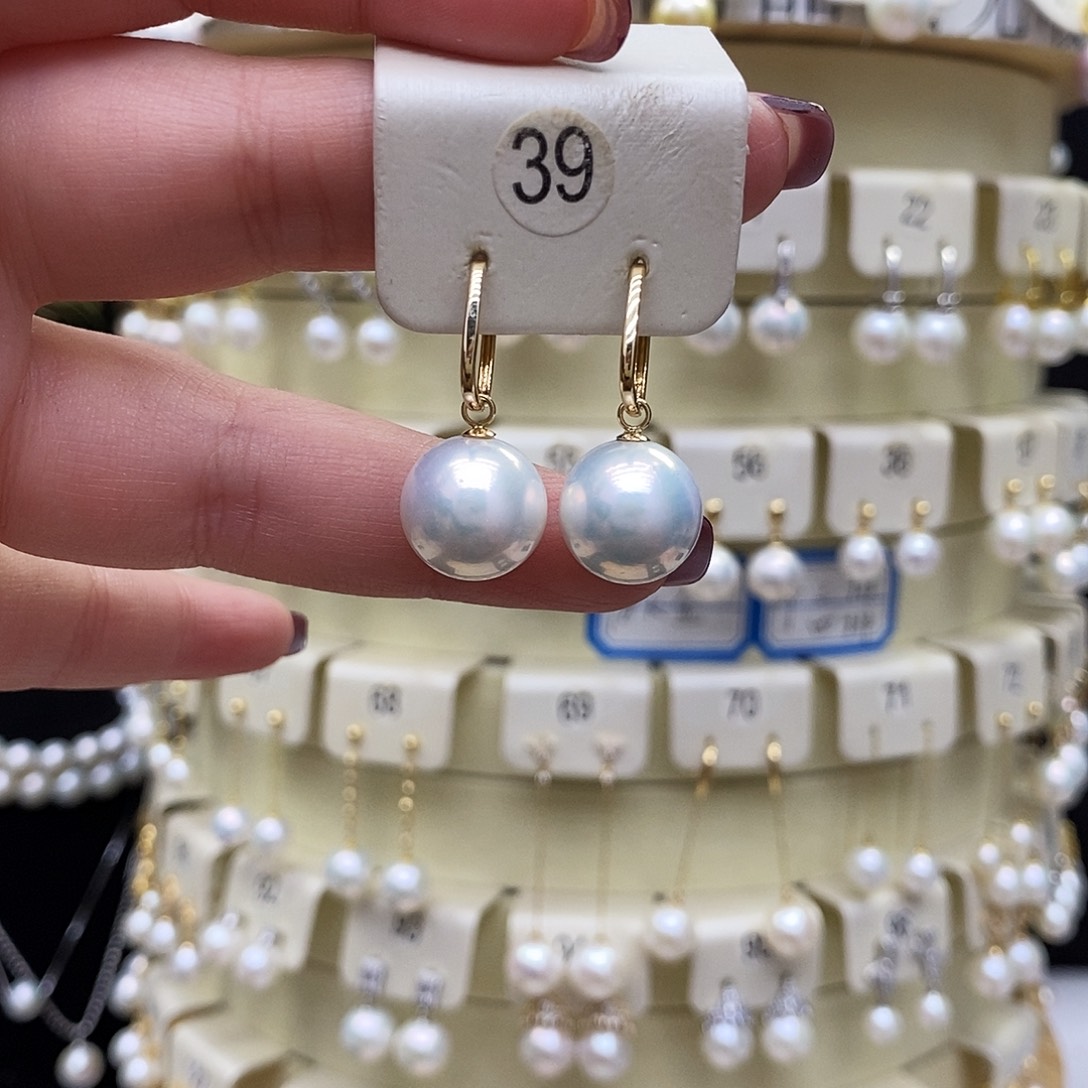 淡水珍珠耳饰18K金镶嵌