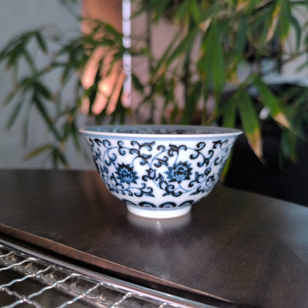 【小乔赏瓷】景德镇手工手绘柴窑布一窑缠枝主人杯