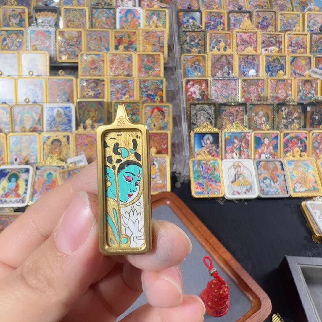 吊坠姜**?绿妈妈 纯手绘唐卡