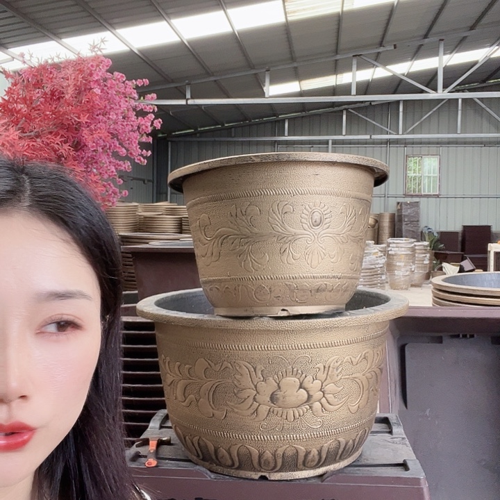 圆形60花盆2个有孔