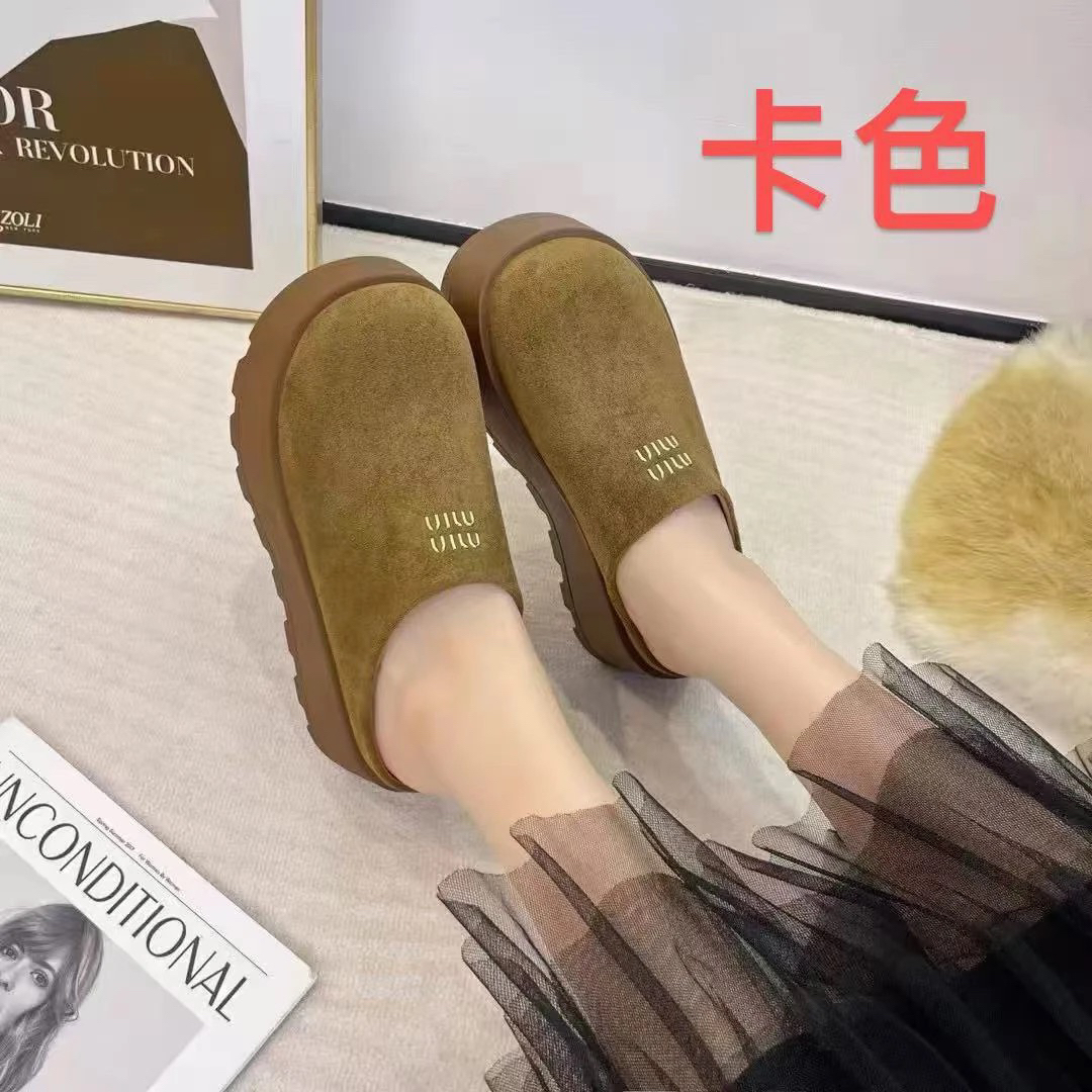 1885新款时尚半包肉松糕厚底休闲懒人鞋