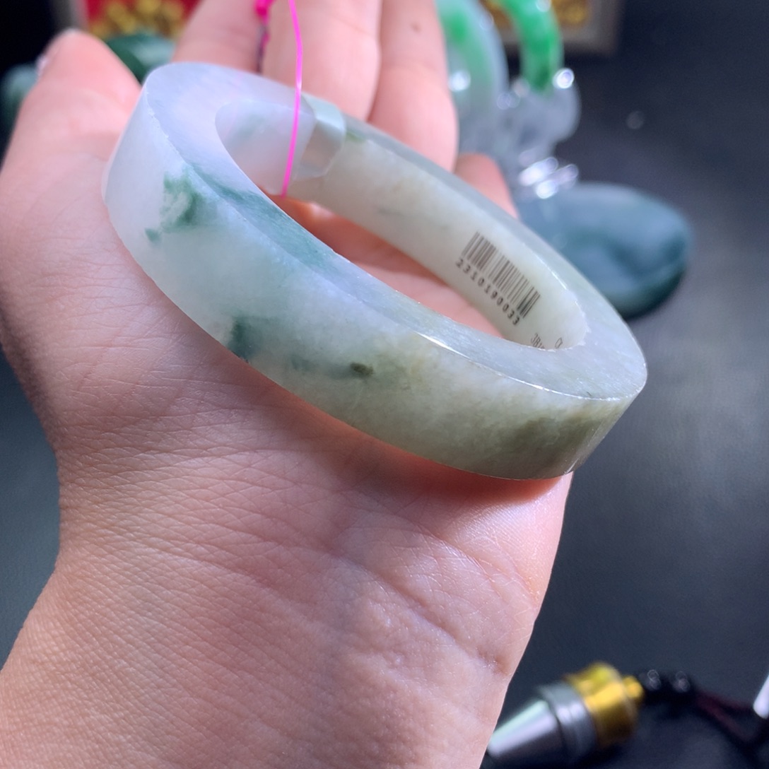 定制翡翠未镶嵌翡翠手镯52-55正 瑕疵漏