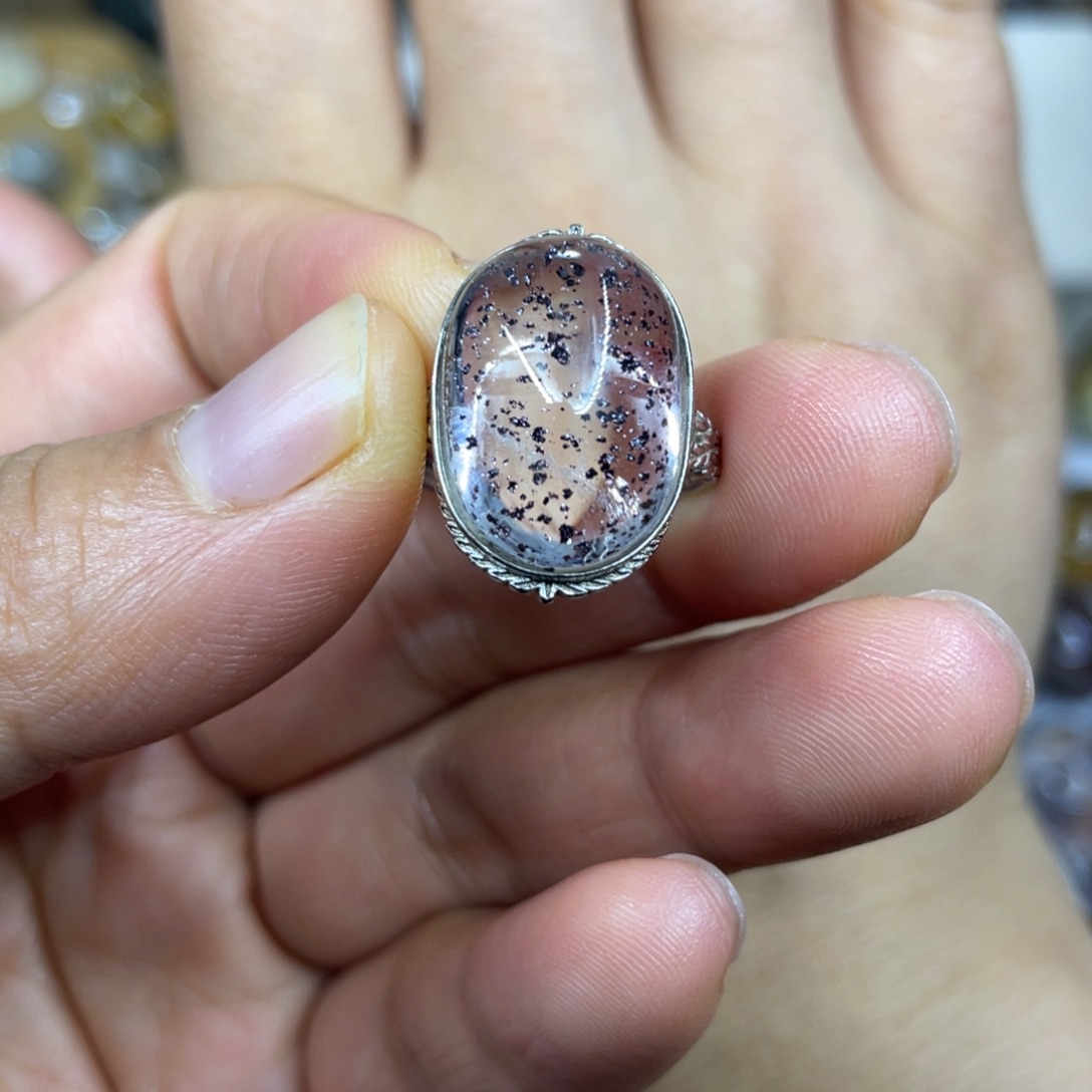 【闪购商品】银S925镶嵌珠宝半成品水晶戒指