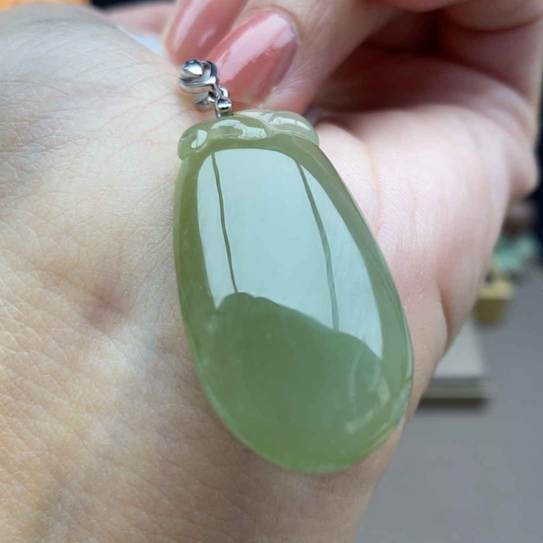 翡翠银S925镶嵌颈饰吊坠40