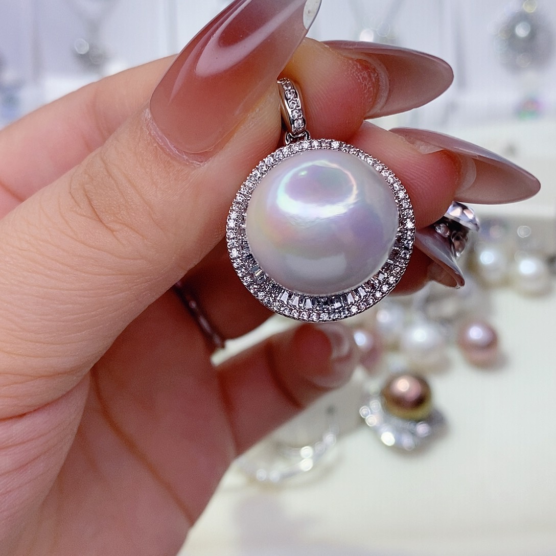 未镶嵌淡水珍珠吊坠(赠链)16➕