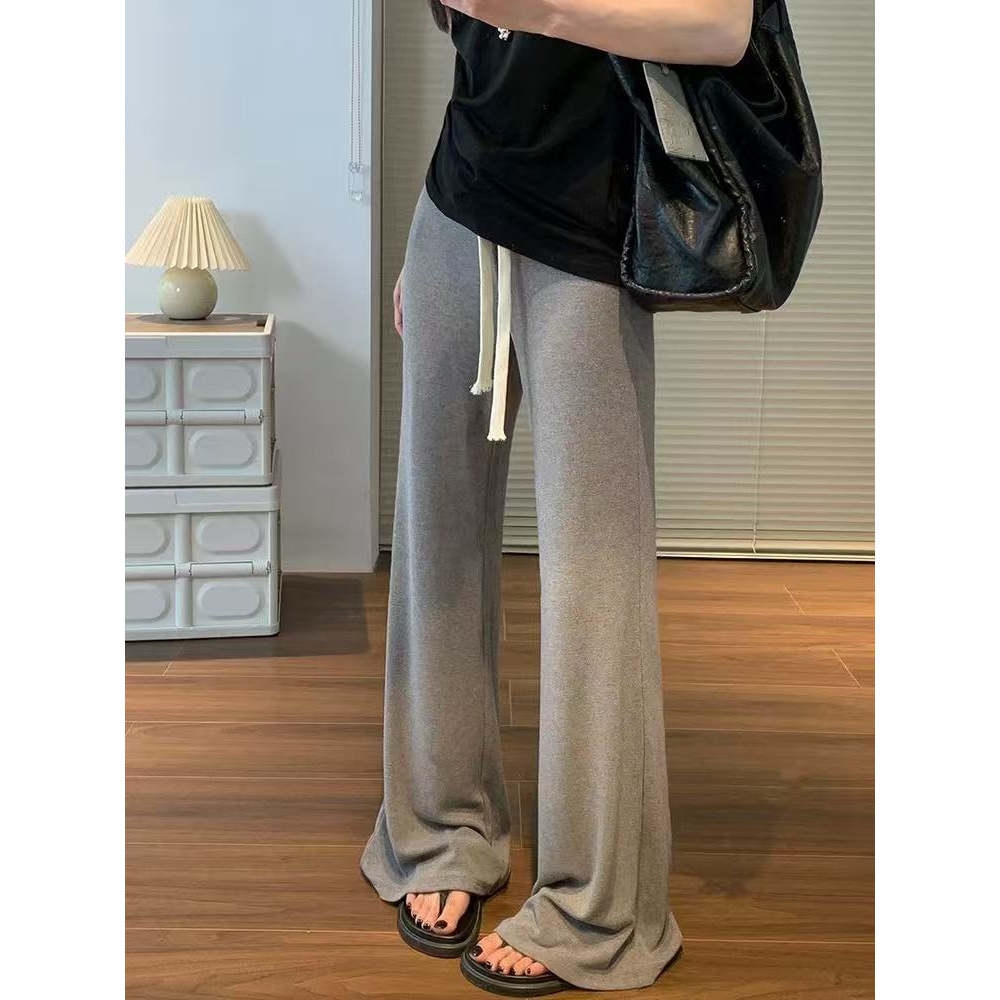 3933 女夏薄款凉感遛弯裤抽绳运动卫裤显瘦垂坠感裤