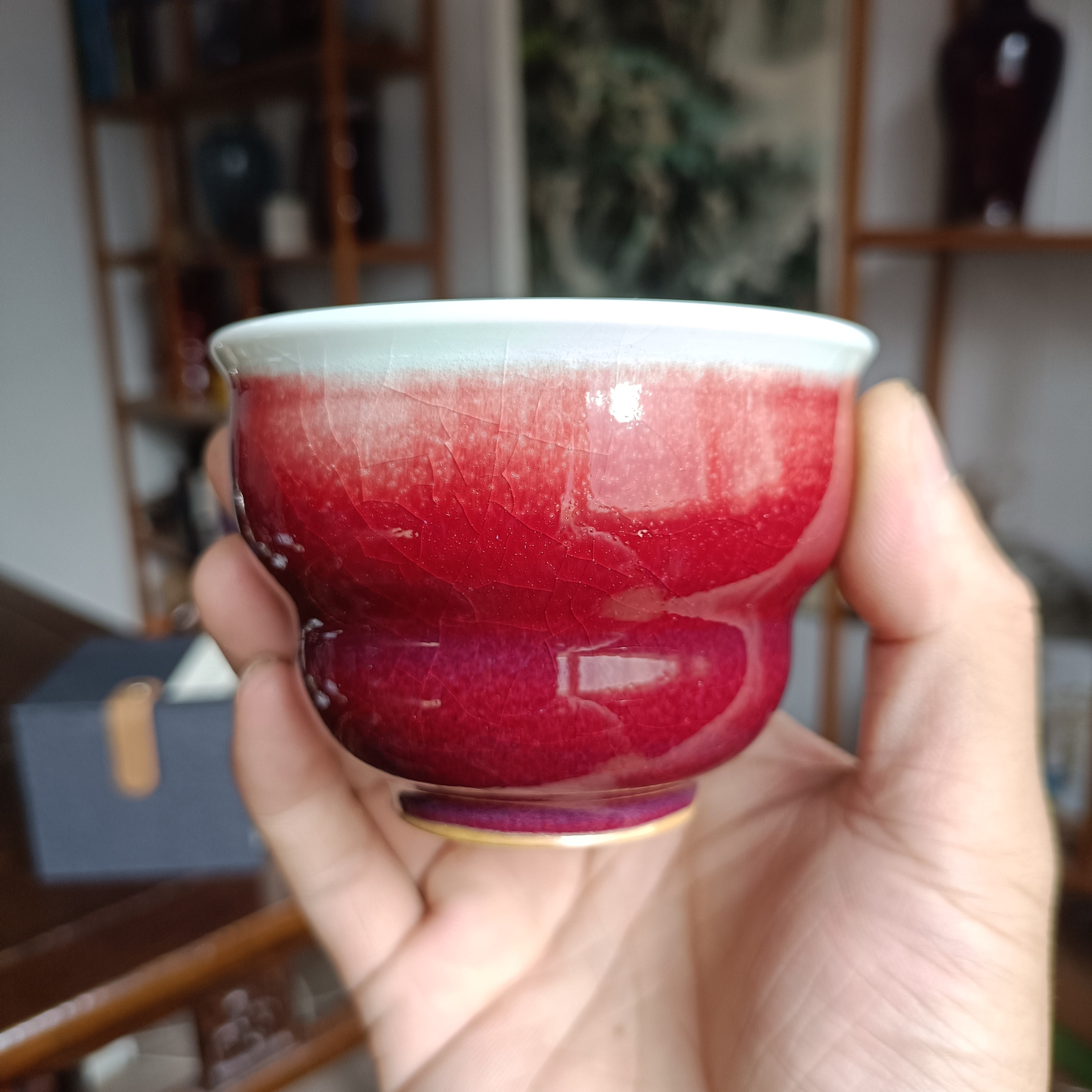 神垕钧窑钧瓷全手工拉坯主人杯原矿釉自然窑变陶瓷手工茶杯钧红釉