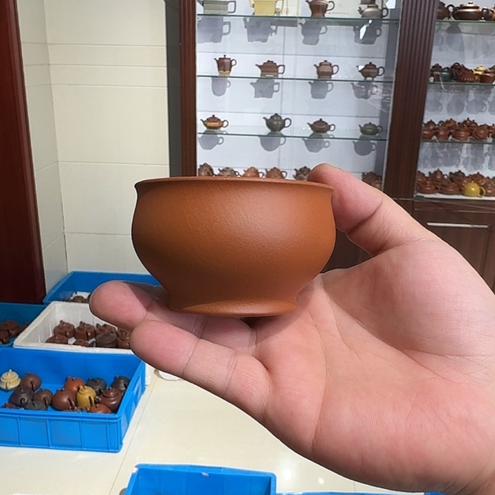 紫砂茶壶敞口杯小红泥