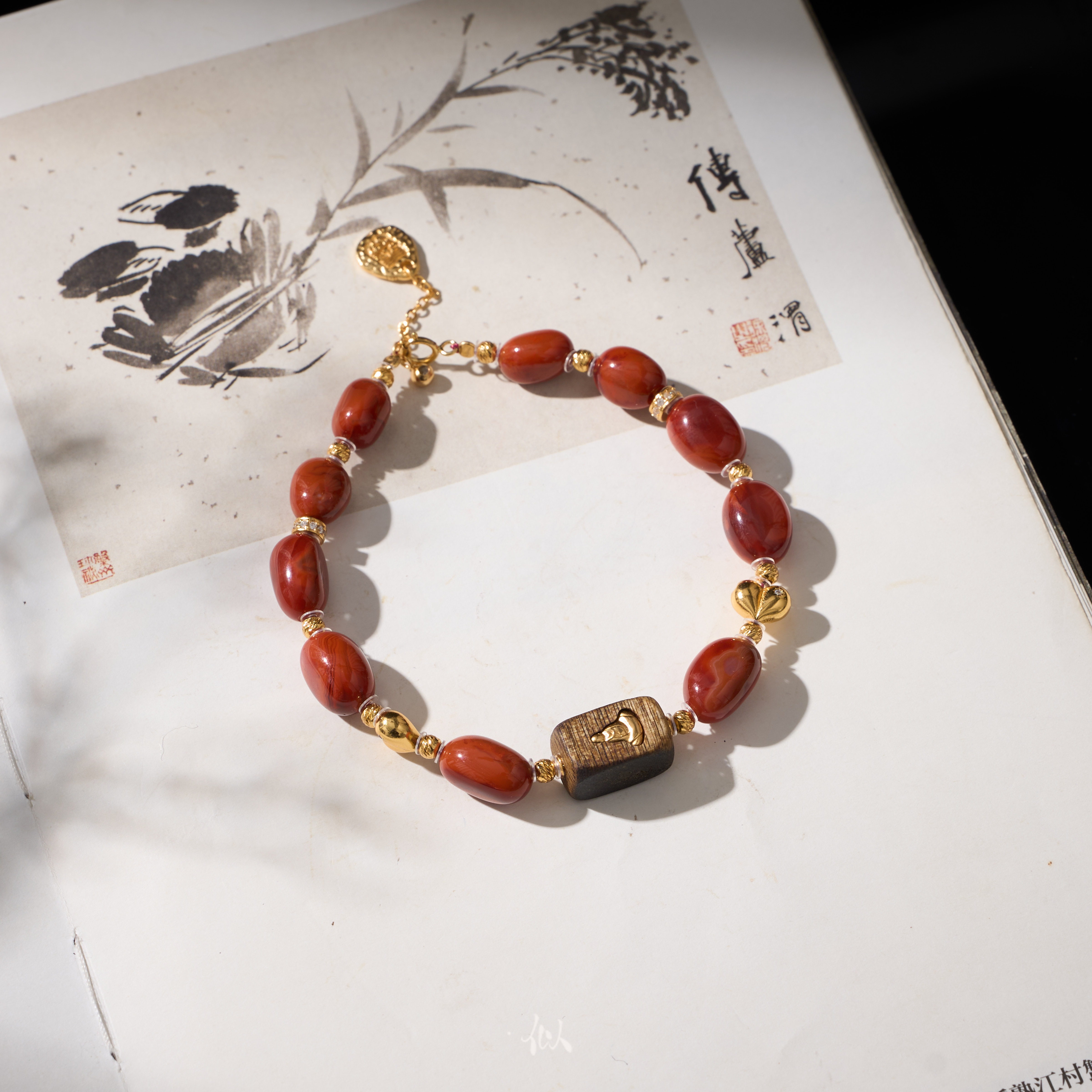 【朱明】·似梓珠宝· 爱心南红手串 多样性发一 SZCC24800104